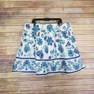 Fashion Bug Skirt Size 22 Floral Blue